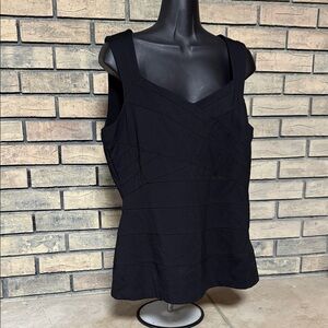 White House Black Market Elegant Black Sleeveless Top